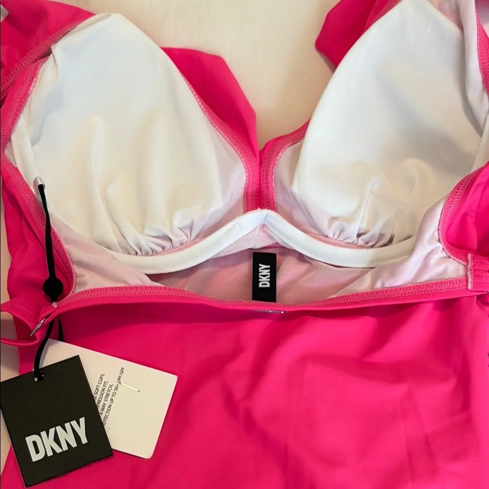 DKNY Vibrant Pink One-Piece Swimsuit - Picture 8 of 13